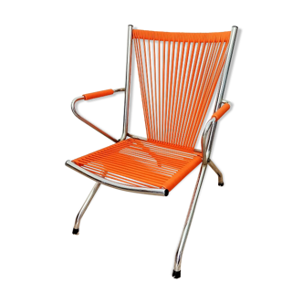 Vintage orange scoubidou child chair