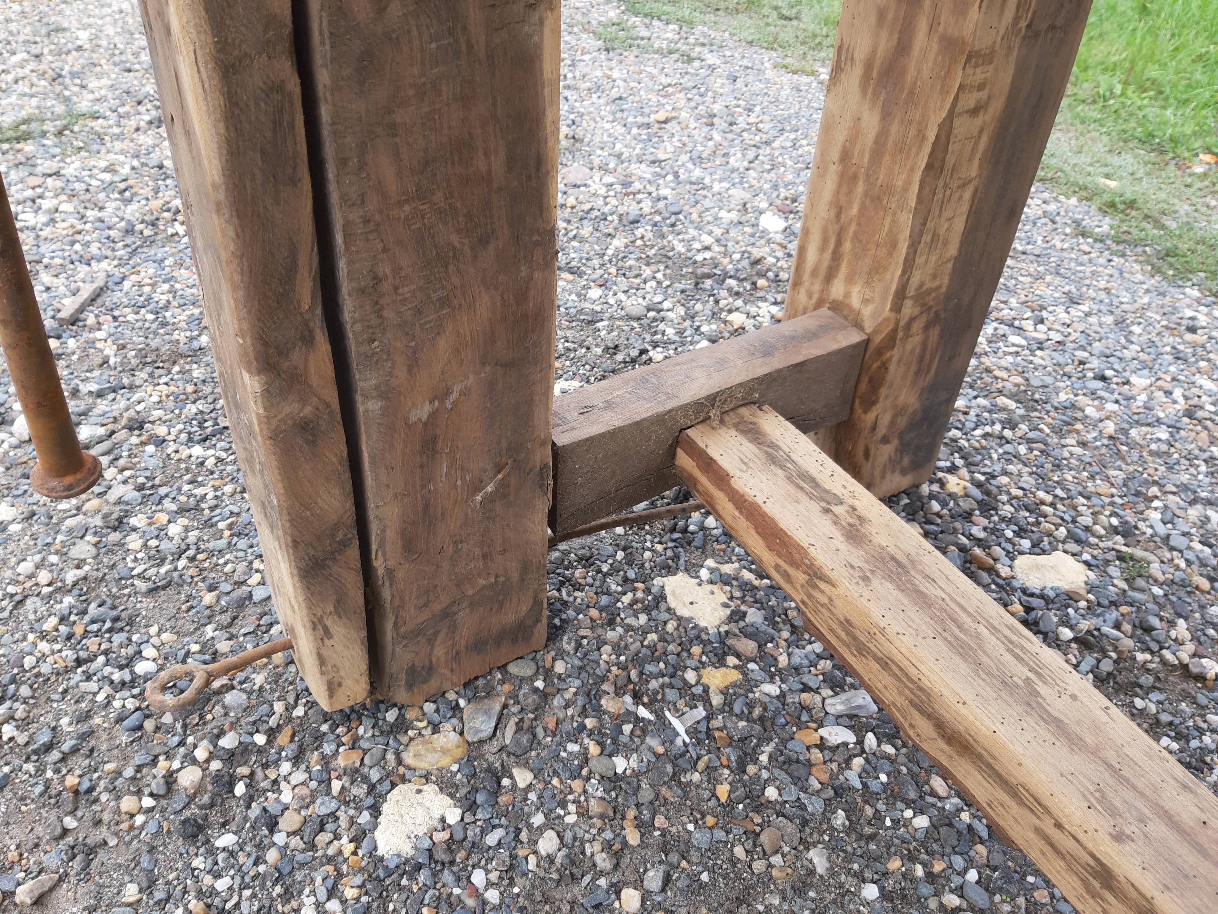 Old walnut workbench