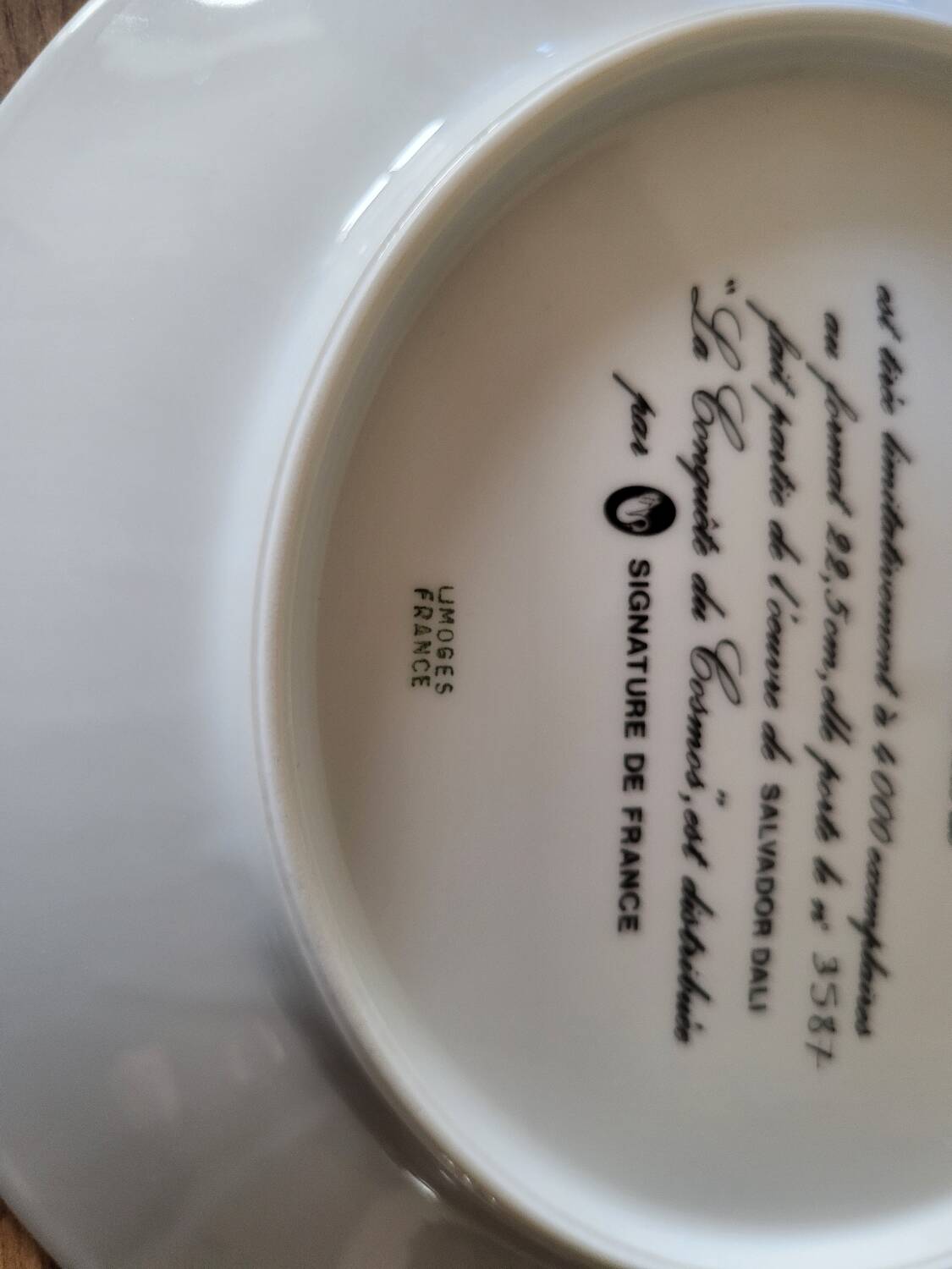 Salvador Dali numbered porcelain plate