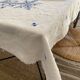 Nappe ancienne broderie anglaise et point de croix - Lin - 160x120 cm