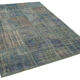 Hand-knotted oriental vintage 176 cm x 244 cm blue patchwork carpet