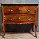 Lady's jump seat commode, curved, Louis XV style made of precious wood.