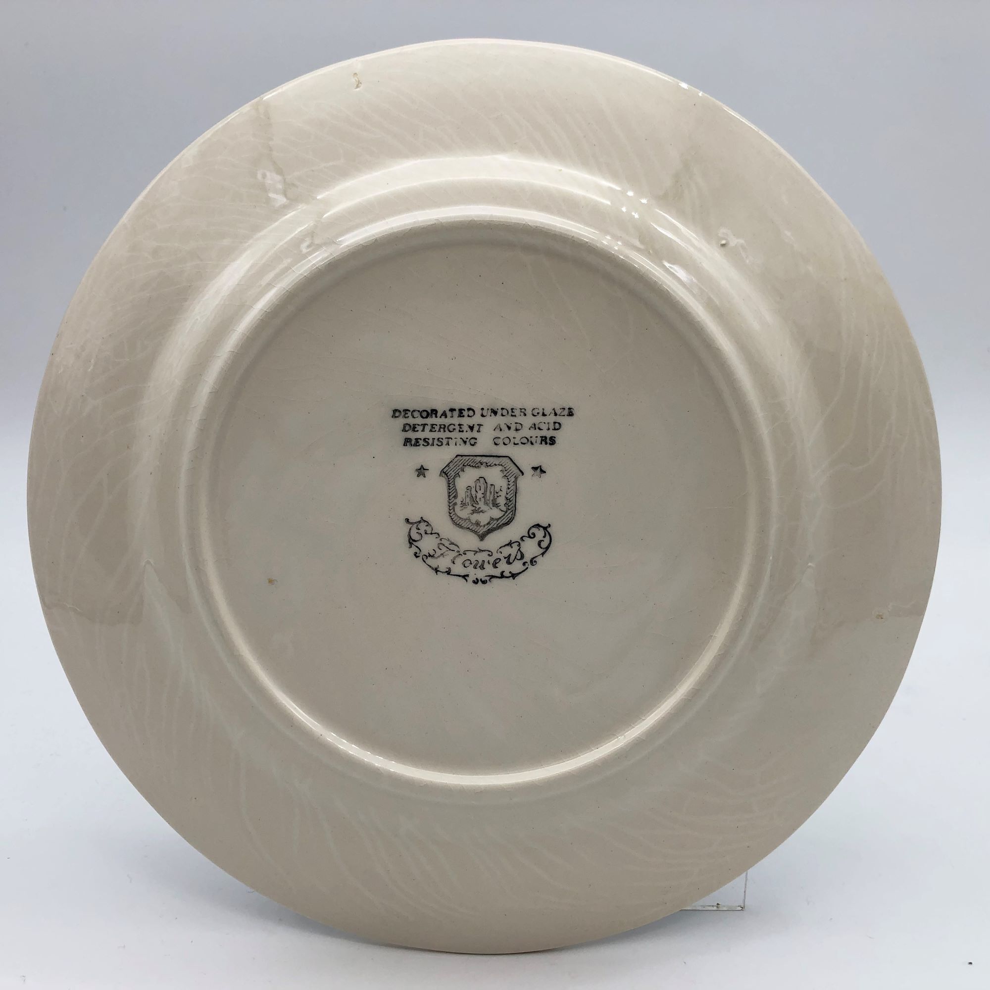 6 Flat blue blue plates "Flowers"