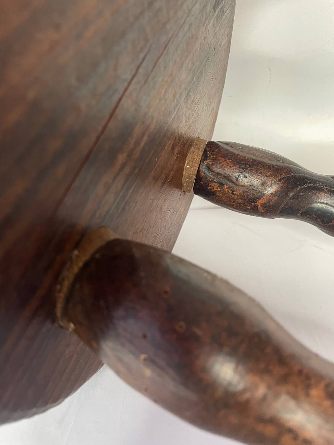 Brutalist wooden stool