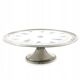 Secession cake stand, porcelain, silver-plated brass, Austria, early 20th century