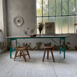 Vintage guinguette table 230 cm green
