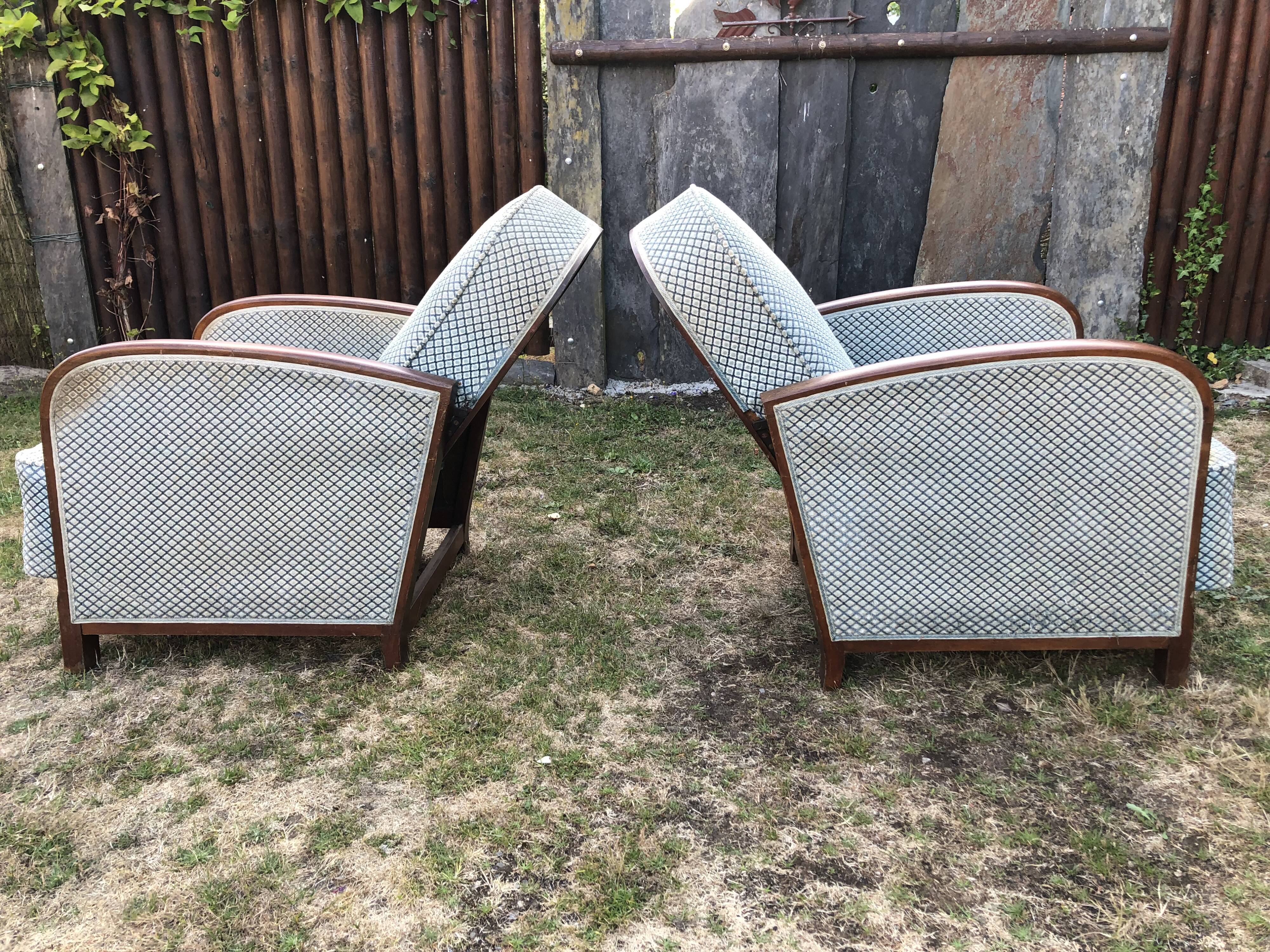 Duo de fauteuils club vintage