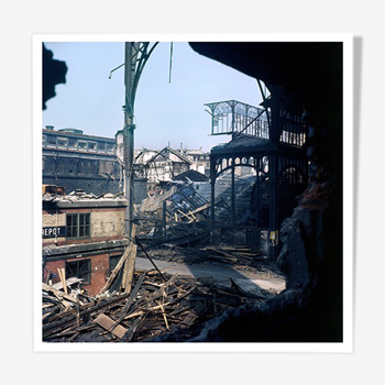 Photography destruction of the halls Paris 1972