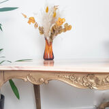 Louis XV coffee table in brass pink marble