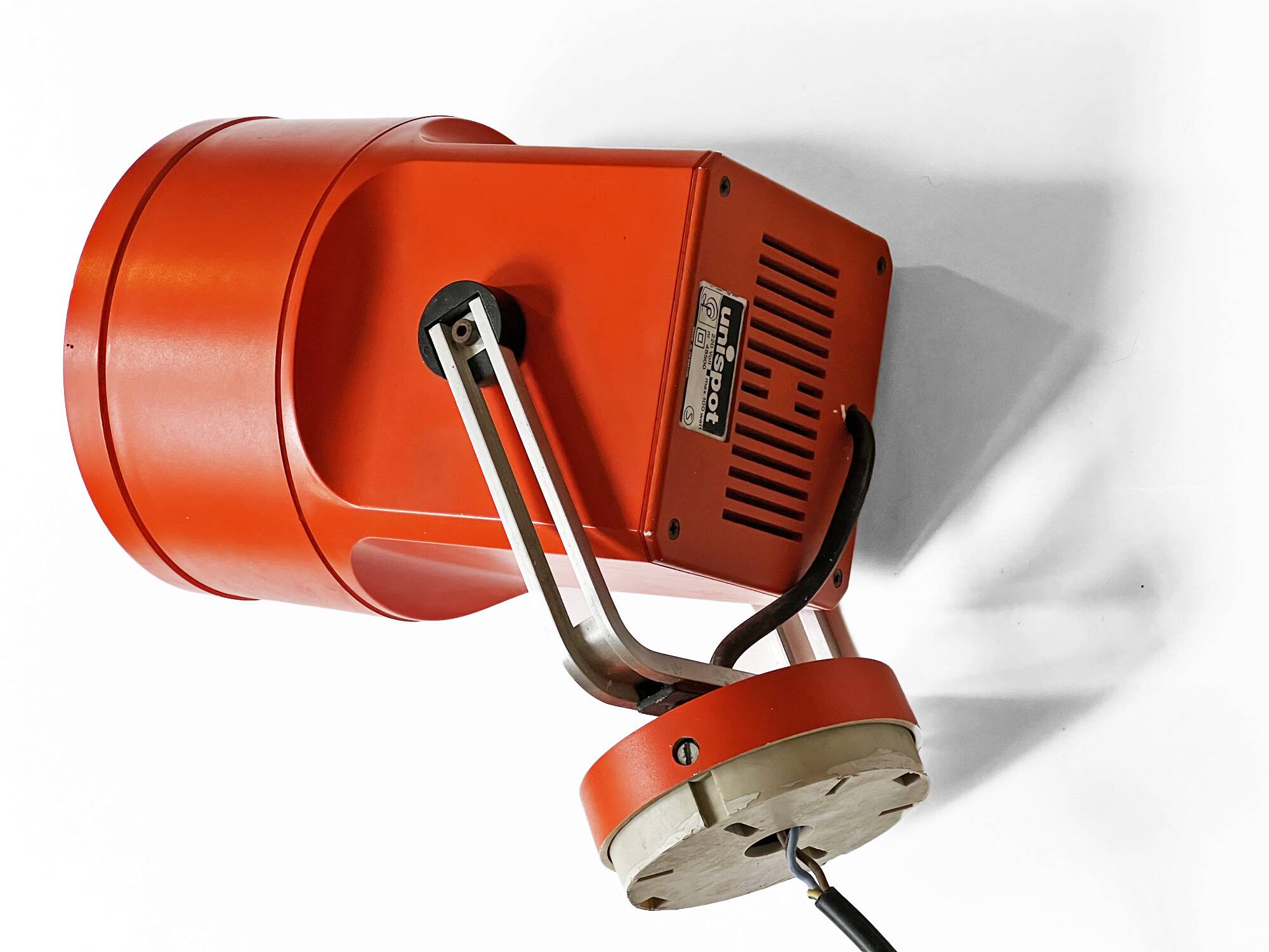 Orange spotlight "Unispot" by Bent Boysen for Louis Poulsen. Denmark 1970s