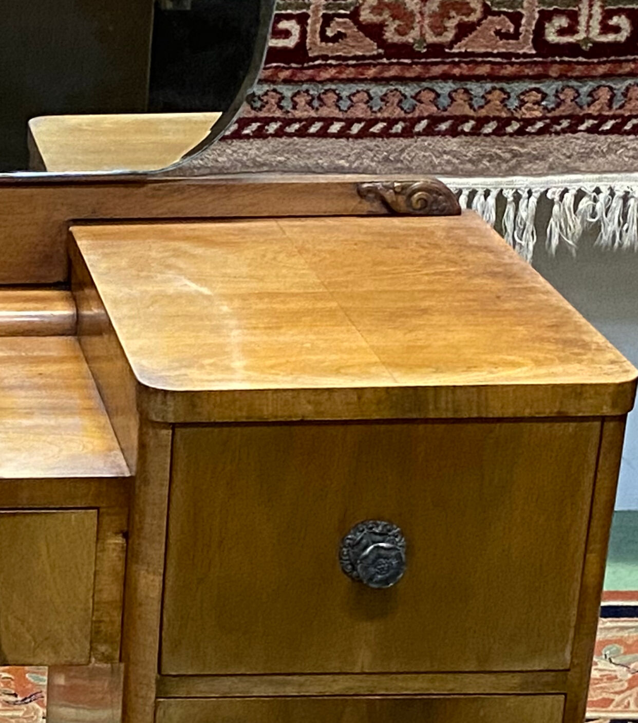 Coiffeuse anglaise Art déco en noyer  années 30