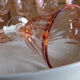 6 luminarc pink glass aperitif glasses