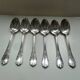 Lot 6 grandes cuillères metal argenté Christofle décor floral modèle Marly