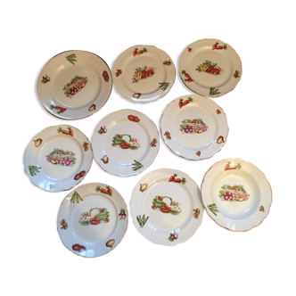 Set of 9 plates