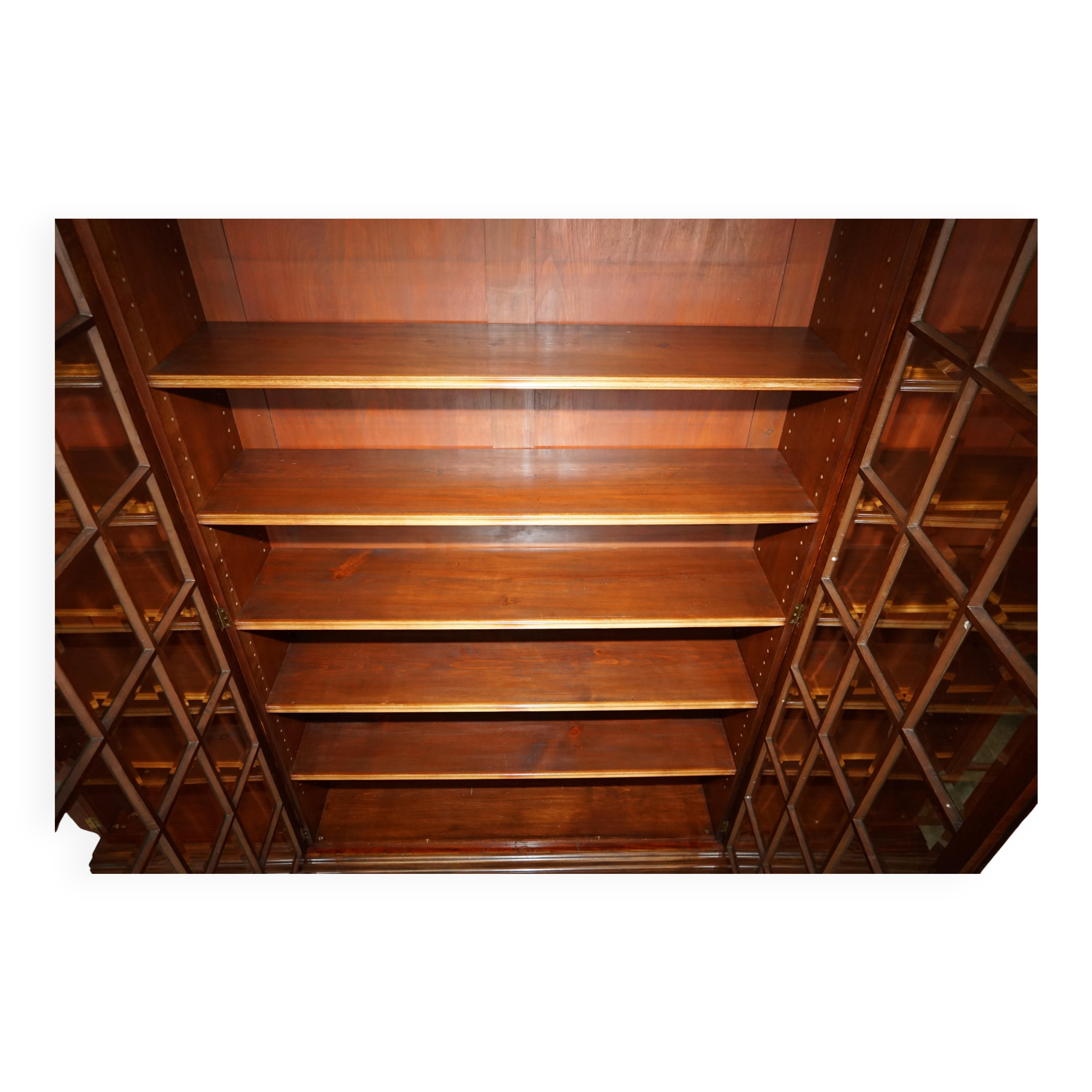 Monumental glass library in Victorian hardwood.