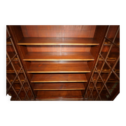 Monumental glass library in Victorian hardwood.