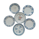 6 retro plates mismatched in earthenware