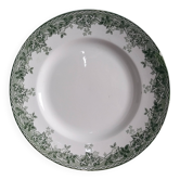 Saint Amand ironstone flat plate with summer green decor