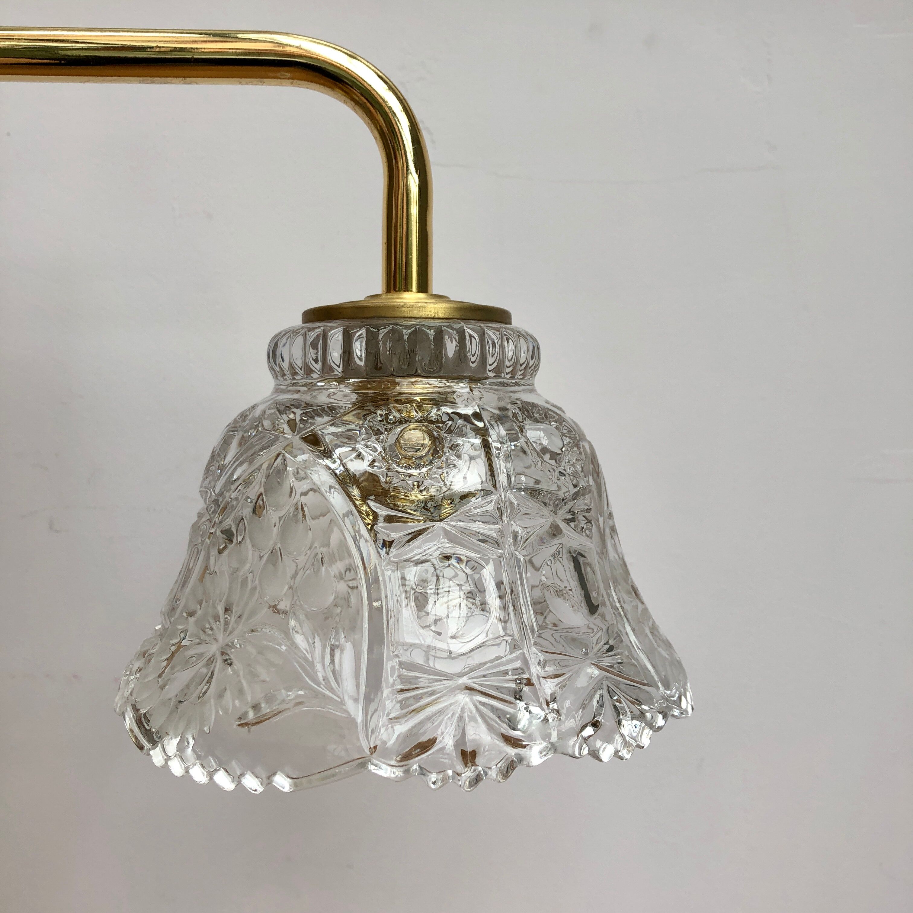Applique abat-jour vinatge en verre ciselé