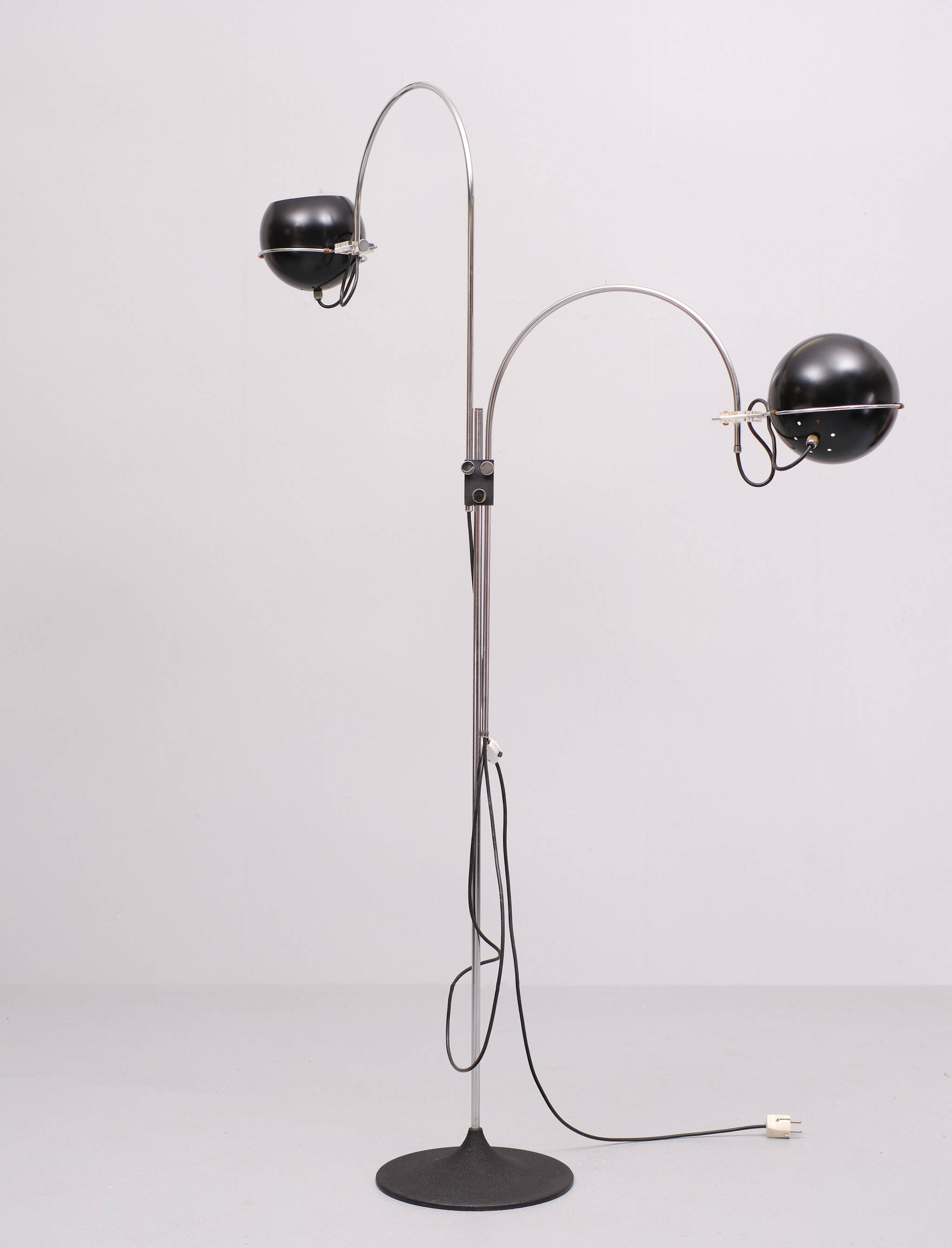 Vintage Space Age Gepo Double Arc Eyeball Floor Lamp