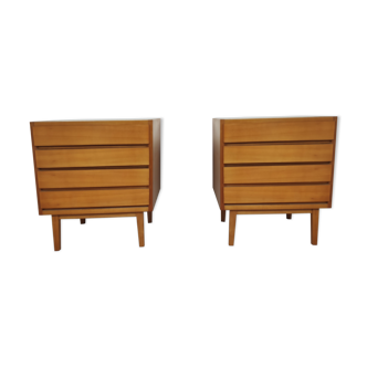 Pair of scandinavian bedside tables 60s