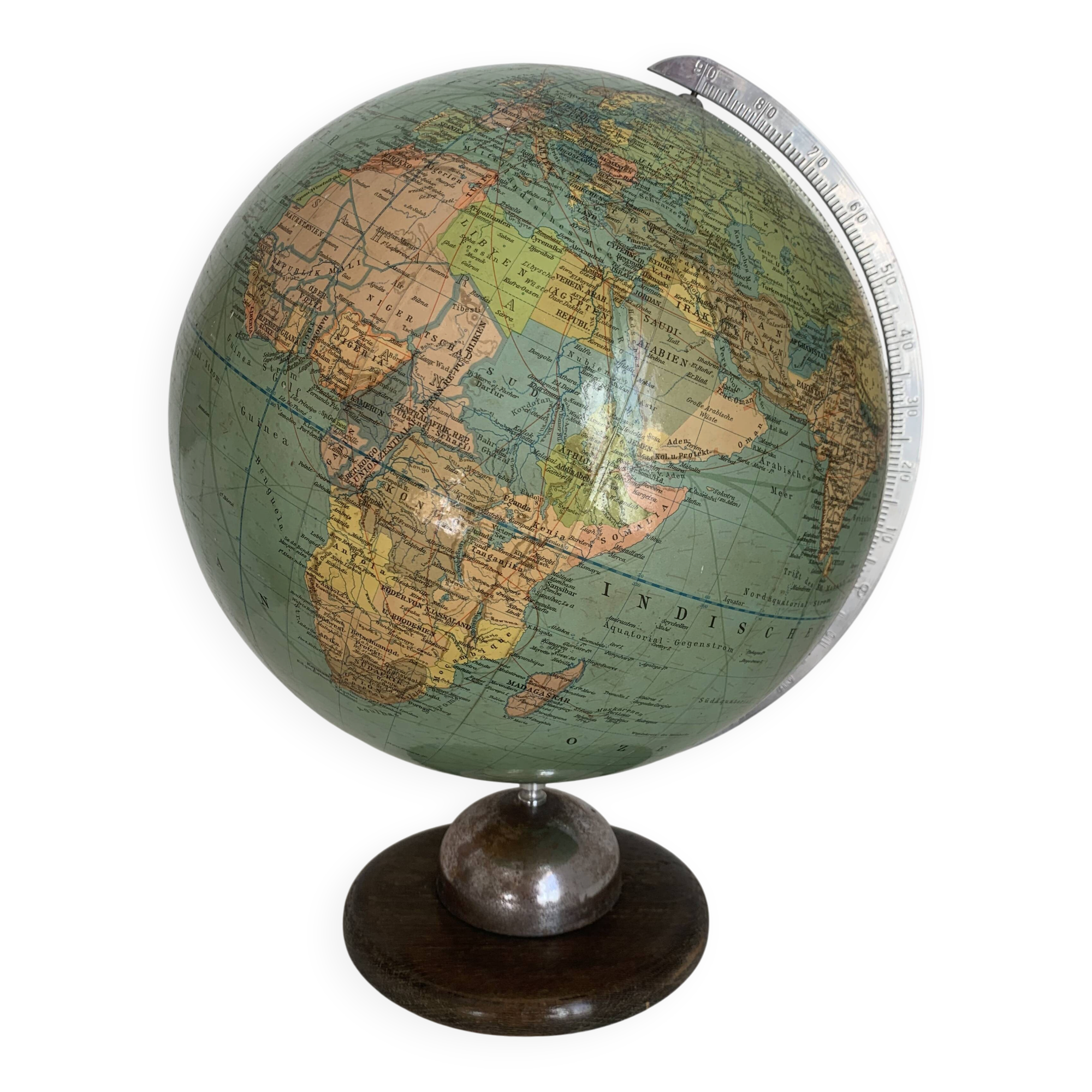 Globe vintage 1961 terrestre Dietrich Reimer Berlin mappemonde - 45 cm