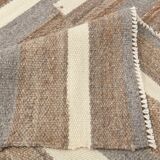 Contemporary Brown & Beige Striped Motifs Vintage Kilim Rug, 226x306Cm