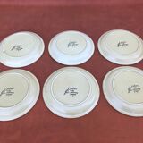 6 assiettes à dessert en grès mat, Ateliers du Revernay France