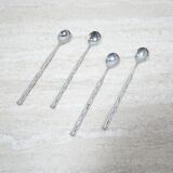 Série de 4 cuillères à moka vintage en métal argenté