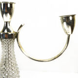 1970s three-point plated candlestick, La Pierre, France