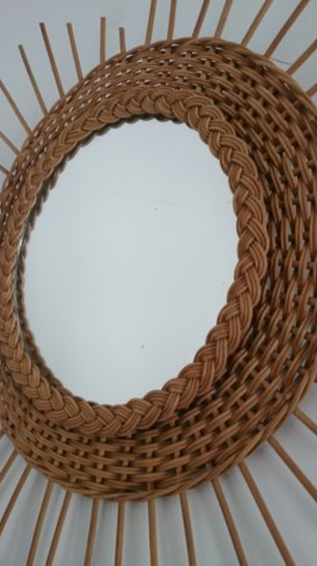 Rattan sun mirror