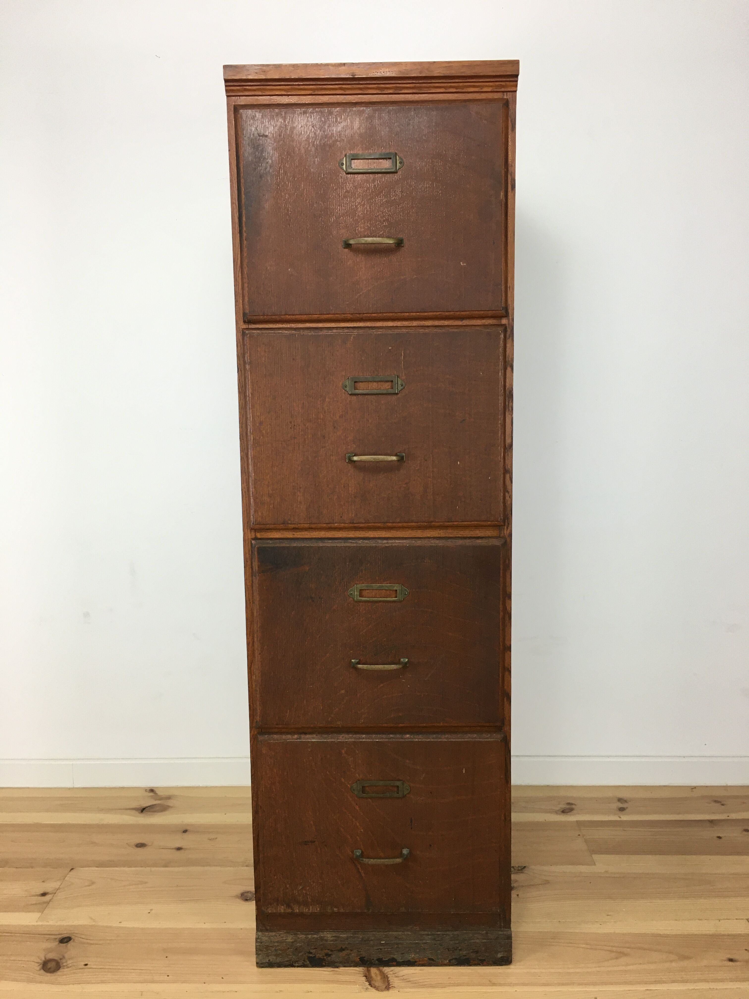 Meuble classeur 4 tiroirs en bois de chêne
