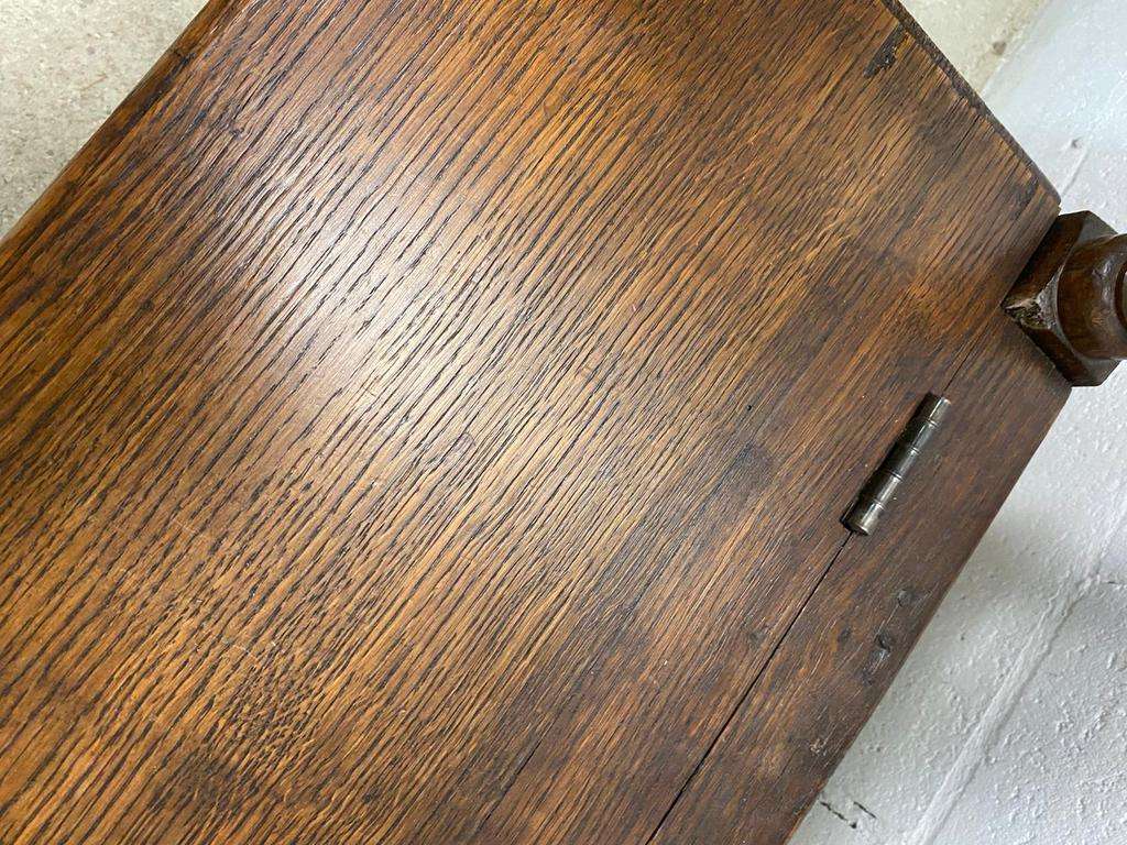 Antique wooden bench with pinned construction