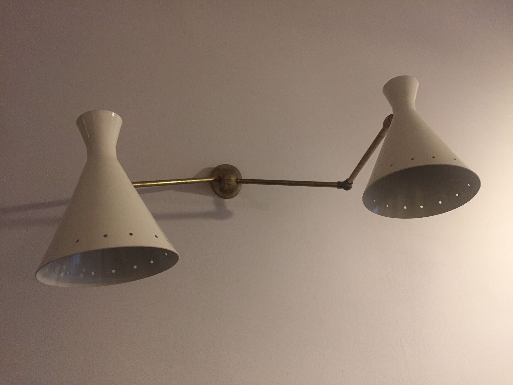 Murable applied Italian double - articulated - Lampshade metal painted white