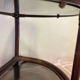 Half moon rattan bedside table
