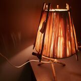 Vintage lamp with raffia lampshade