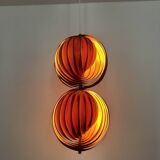 Wooden  Double Moon Pendant Lamp