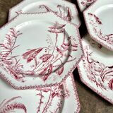 6 dessert plates in ironstone Clairefontaine, "Indiana" service.