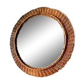 Braided Wicker round mirror 39cm