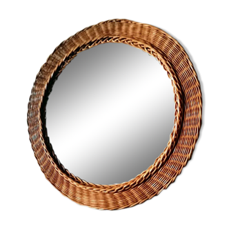 Braided Wicker round mirror 39cm