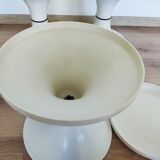 Set of 3 white tam tam stools