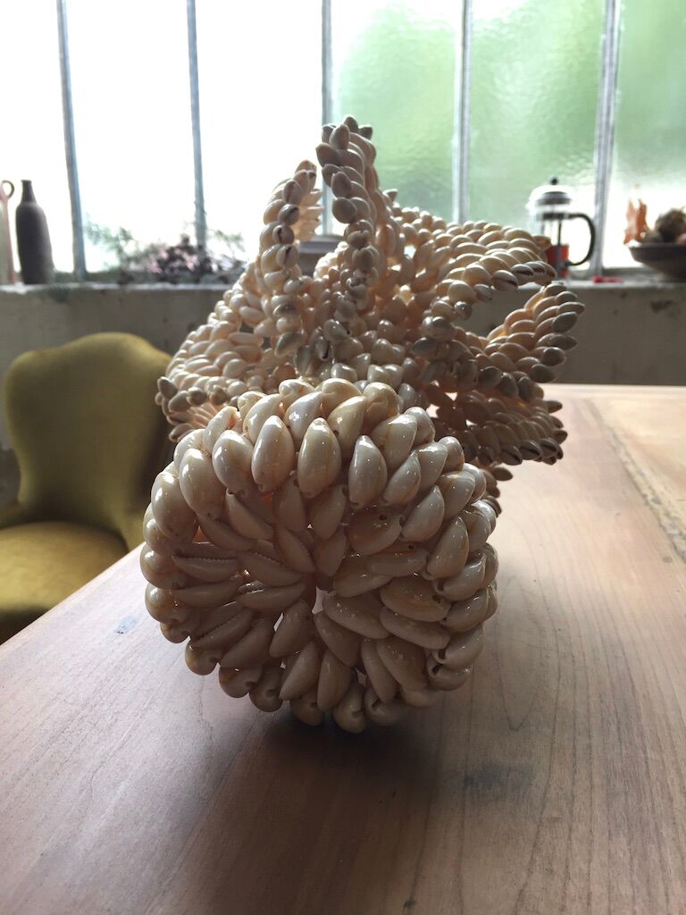 Old shell vase