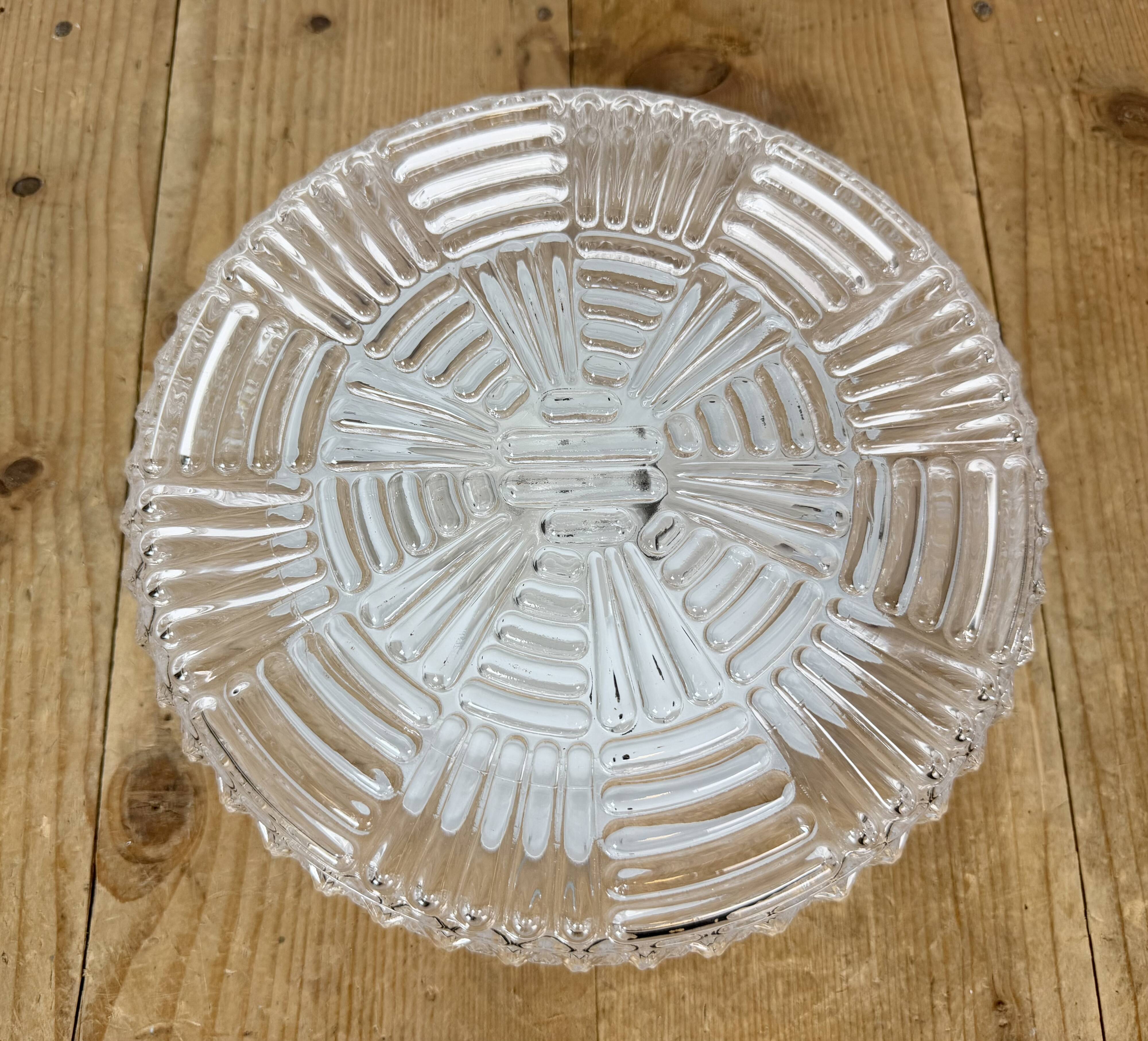 Vintage Glass Wall or Ceiling Light, 1970s