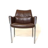 Röder Söhne Set of 3 leather office/dining room chairs by Miller Borgsen