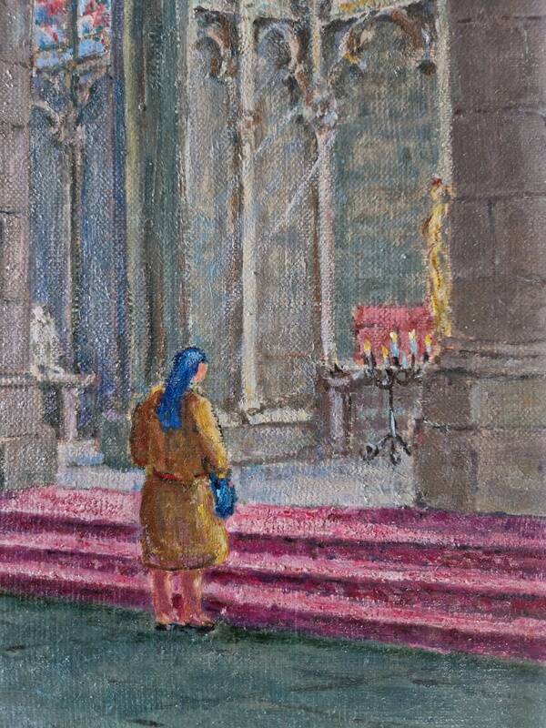 Christian Xapella (1927-2021) - Oil on canvas - Saint Nazaire Cathedral