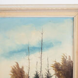 Painting „The Autumn Pond”, Scandinavian design, 1970s