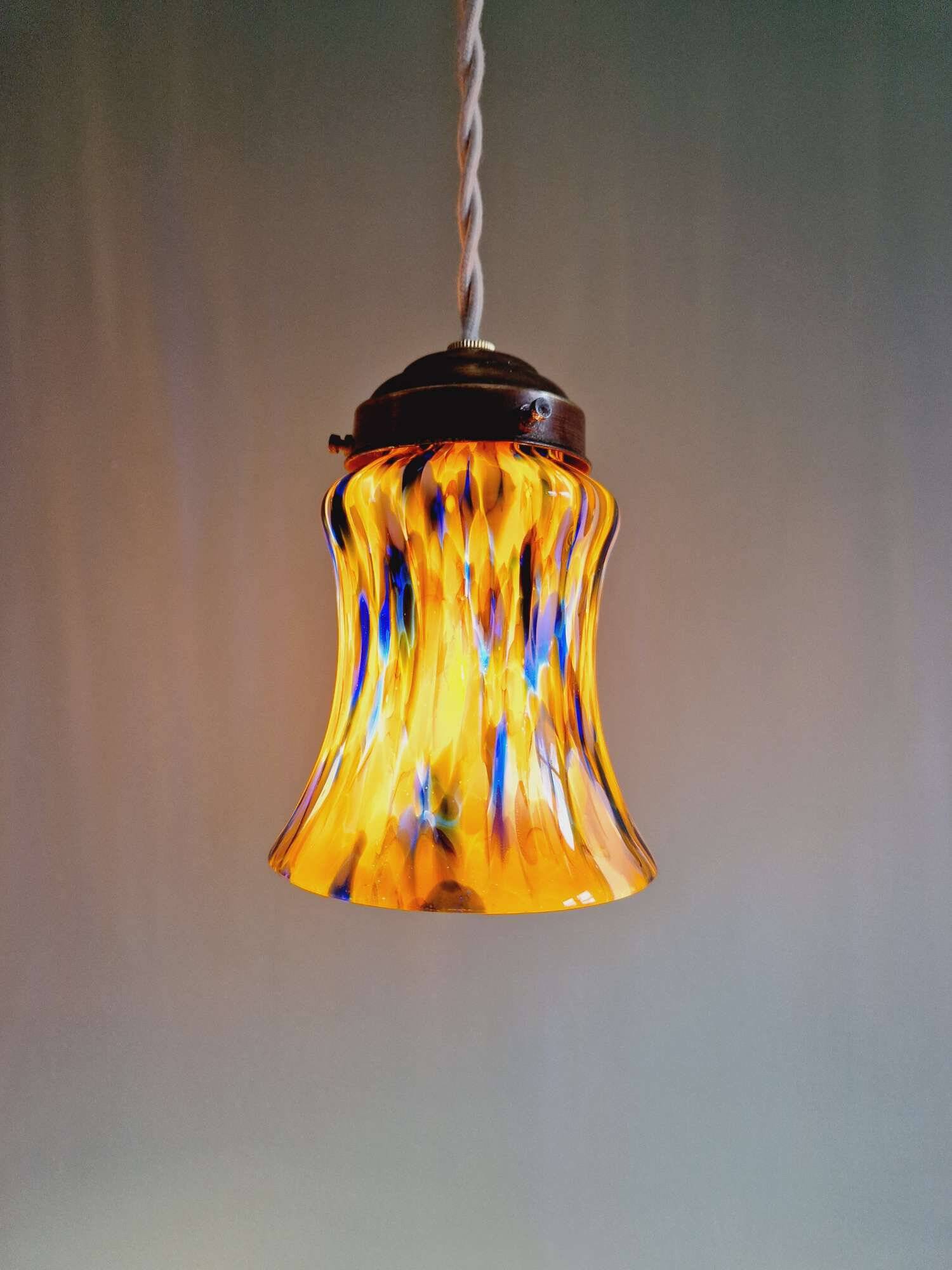 Murano glass pendant/light (2 available), mid-century