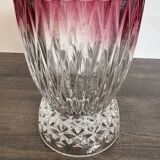 Art Deco vase in cut glass Ruby & Diamond