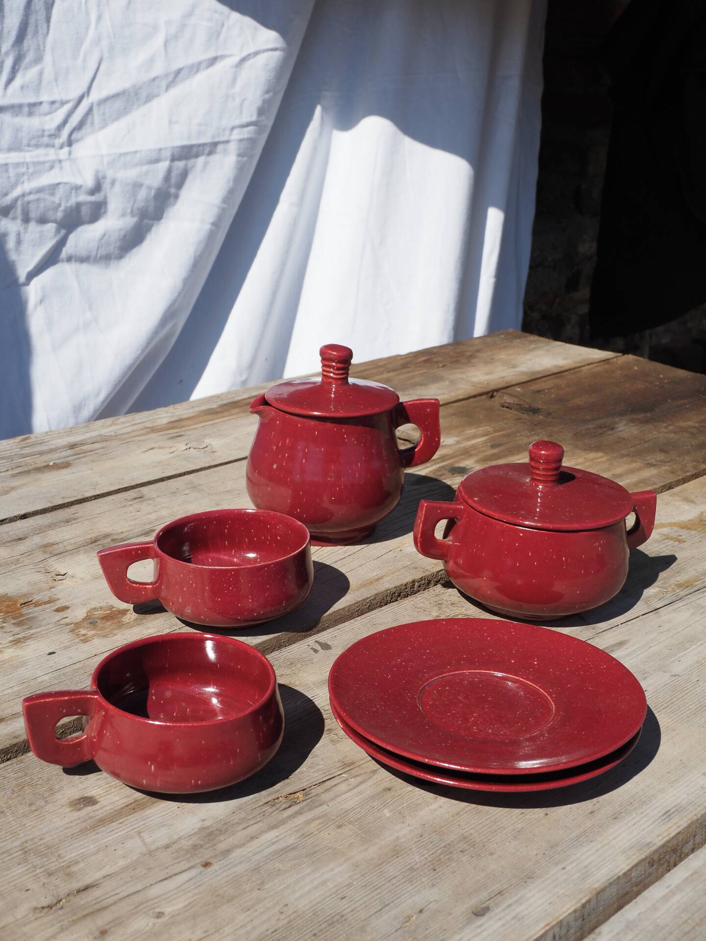 Art Deco Red Tea/Coffee Set