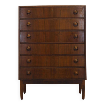 Walnut chest of drawers, Danish design, 1960s, designer: Kai Kristiansen